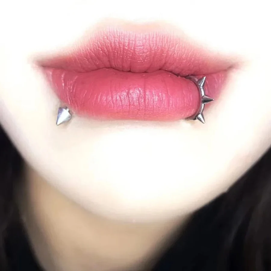 2PCS Trendy 10mm Stainless Steel Punk Clip on Fake Piercing Nose Wrap Lip Rings Unisex Nose Ring Women Men Tusk Body Jewelry 4