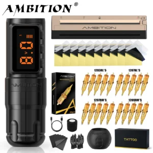 Ambition Bolt-X Set Tattoo Machine Pen Kit with Wireless Battery Tattoo Thermal Printer Transfer Permanent Makeup Tattoo Gun 1