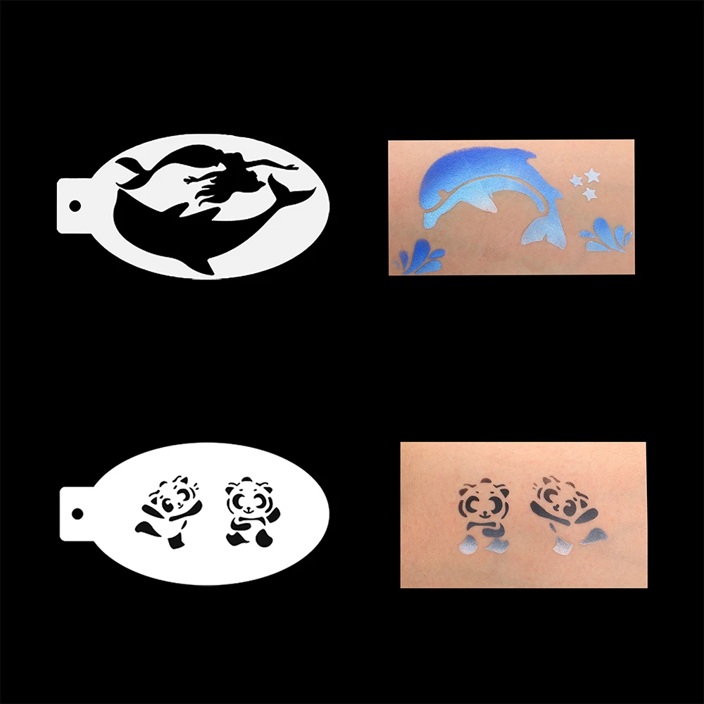 8pcs 9pcs Reusable Face Paint Stencils for Body Art Painting Halloween Party Makeup Temporary Tattoos Stencils 4