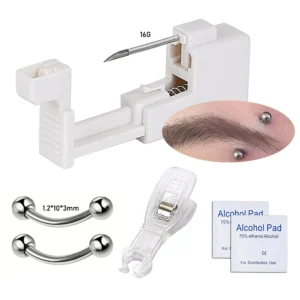 1/2/5/6PCS Professional Body Piercing for Eyebrow/Belly Button/Lip/Tongue/Nose Safe Piercing Gun Tool Kits for Women Men 1