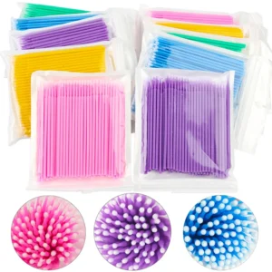 100Pcs Eyelash Cleaning Brush Lash Extension Micro Cotton Swab Individual Eyelashes Microbrush Beauty Makeup Clean Remover Tools 1