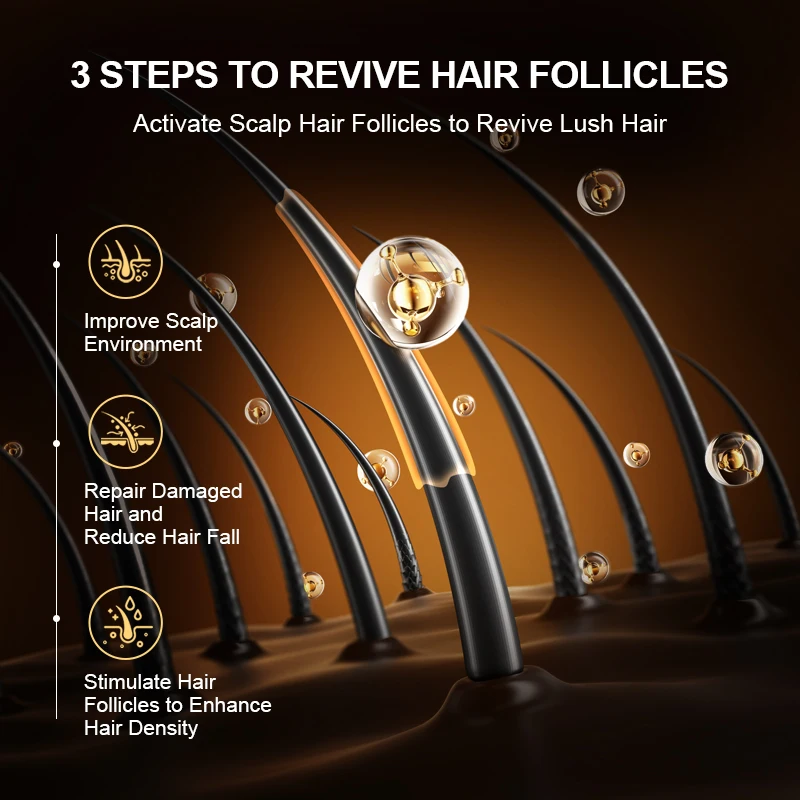 PURC Biotin Hair Growth Oil Shampoo Conditioner Sets Smoothing Anti-Hair Loss Scalp Treatment Hair Care Products for Men Women 5