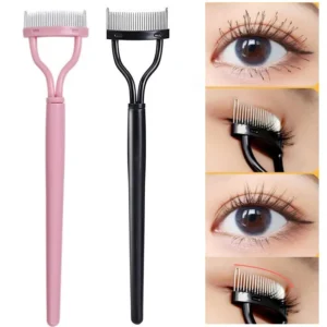 1 Piece Steel Needle Eyelash Comb, Semi-Arc Portable Grafting Eyelash Brush, Eyelash Molding Tools, False Eyelash AIDS 1