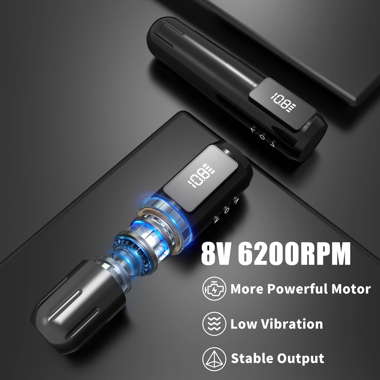 Yilong Wireless Tattoo Machine Rotaty Pen Kit Custom Motor 1600mAh High-Capacity Battery For Permanent Makeup Tattoo Gun Kit 3
