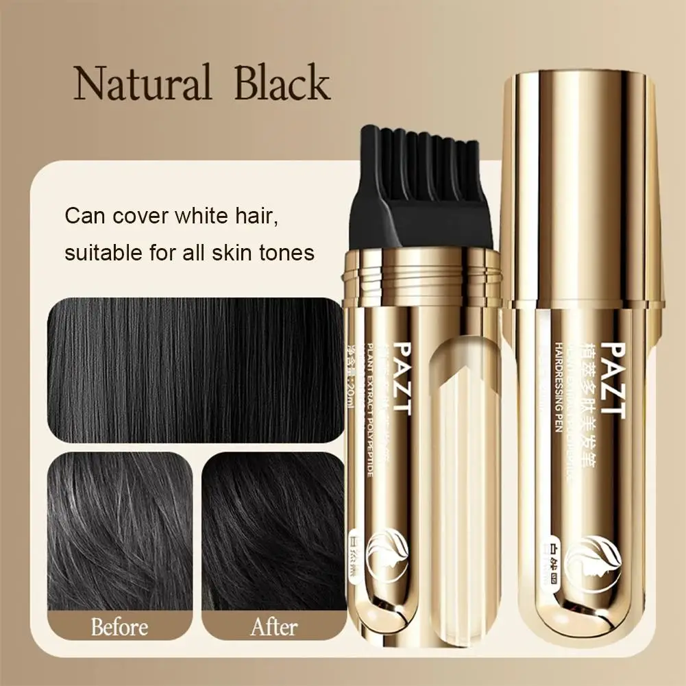 White Hair Covering Pen, Hair Root Touch Up Stick, Gray Hair Concealer, Water-Resistant Quick-Dry, Hair Color Makeup Lasting 3