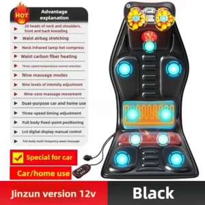 Massage Seat Cushion Cheap With Heating Adjustable Lumbar Airbag Back Massage Chair Cushion for Men and Women Home Office Use 1