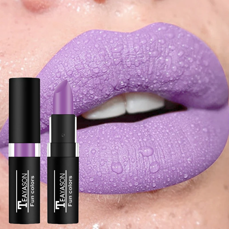 Punk Dark Wine Red Lipsticks Waterproof Easy To Color Makeup Sexy Red Lipstick Matte White Black Lip Gloss Facial Body Painting 4