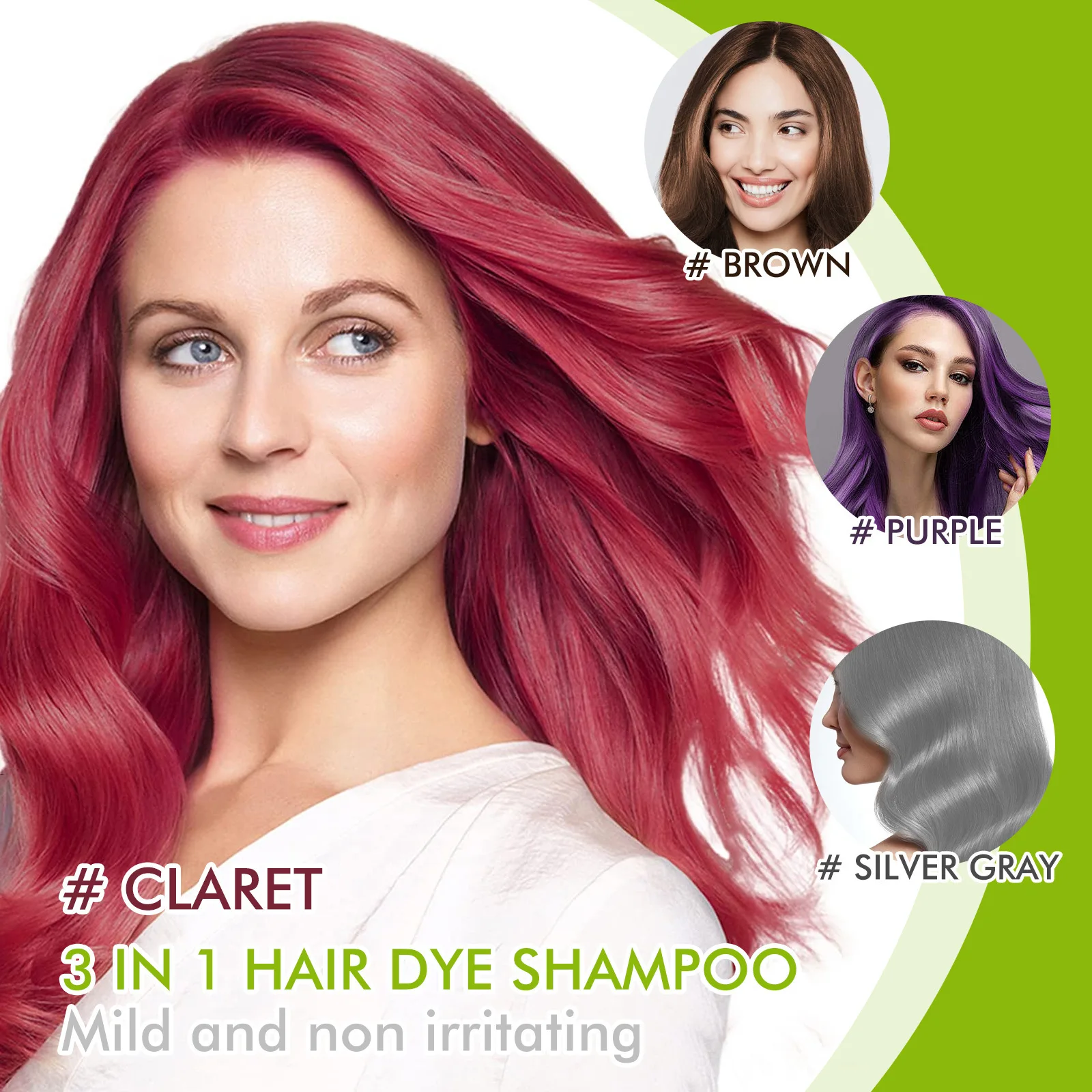 3 In 1 Hair Coloring Shampoo Natural Nourish Black Purple Hair Dye For Men Women Non Irritating Repair Fashion Hair Styling Tool 3