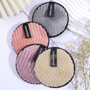 MAANGE 4PCS Reusable Makeup Remover Puff Cotton Makeup Removal Pads Soft Facial Cleaning Puffs Towel Washable Cleansing Tool 1