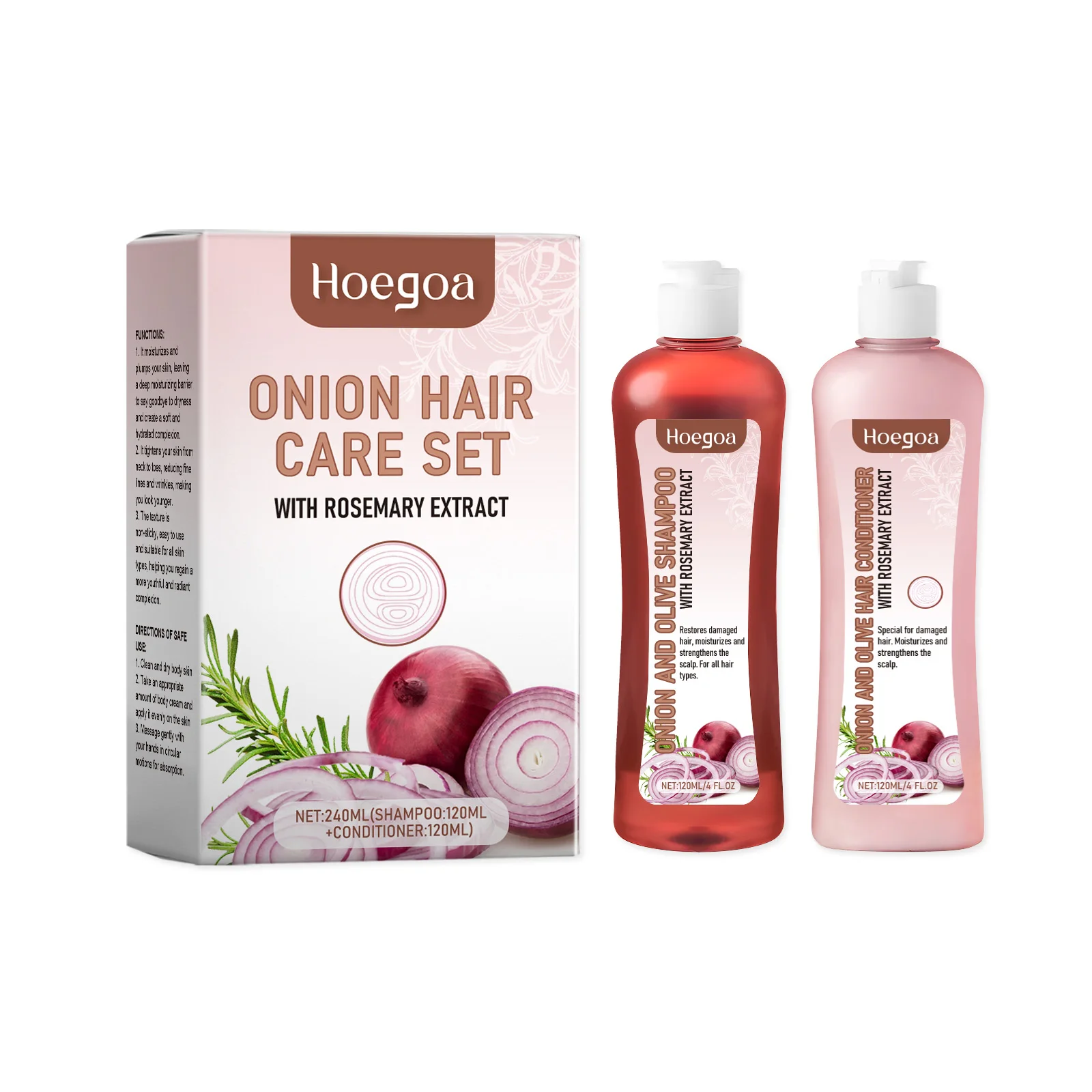 Rosemary Onion Shampoo and Conditioner Sets Anti Hair Loss Improve Rough Frizz Prevent Breakage Repair Damaged Hair Care Product 2
