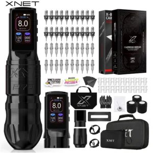 XNET Titan270 Wireless Tattoo Machine Full Kit Brushless Motor 4.0+5.0mm Stroke 40pcs Mixed Cartridges Tattoo Pen Set For Tattoo 1