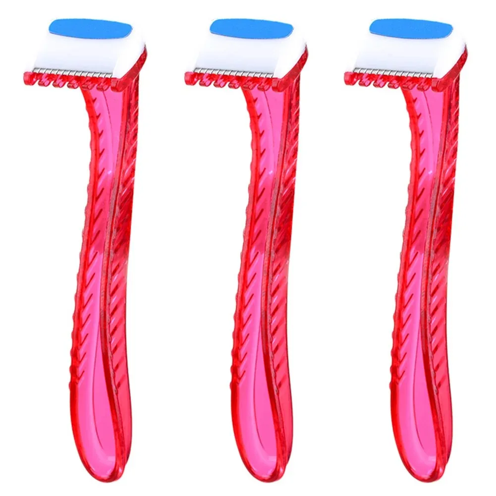 -5-30 Pieces Disposable Women Razor for Bikini Rose Color Plastic Handle with Comb Manual Leg Body Hair Shaver 2
