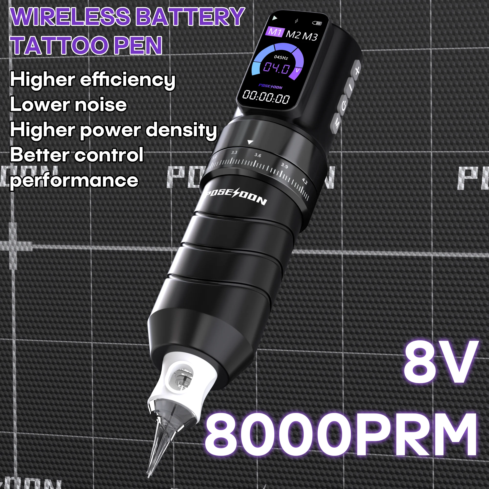 POSEIDON Tattoo Kit Professional Tattoo Pen Kit For Permanent Makeup Tattoo Machine Kit Wireless Power Supply Tattoo Gun Kit 5