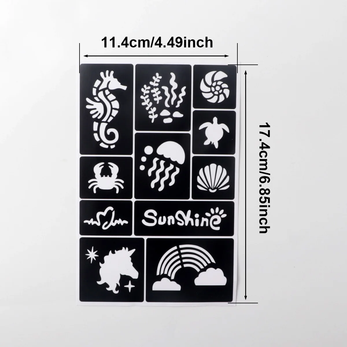 Temporary Tattoo Stencil Templates Set Reusable DIY Painting for Face and Body Art, Christmas Eve Gifts Party Favor Supplies 4
