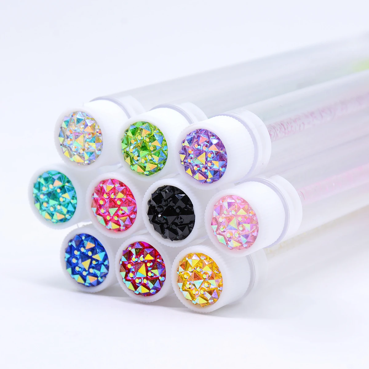 50Pcs Eyelash Brush Tubes With Crystal Lash Mascara Wands Eyebrow Comb Spoolies Container Lash Brush Applicators Makeup Tools 3