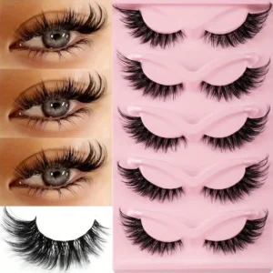 3Boxes(15Pairs) Cat Eye Lashes Fake Eyelashes Natural long Manga Lashes Winged End Eye Elongated Eyelashes Fake Lashes Makeup 1