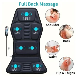 Electric Back Massager Full-Body Massage Chair Cushion Heated Vibrator Car Home Office Relaxation Lumbar Neck Mattress Chair Mat 1