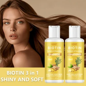 GSWP Biotin Turmeric & Rosemary Shampoo, Conditioner and Treatment in One Deeply hydrating cleanse reduces dryness.100ml/200ml 1