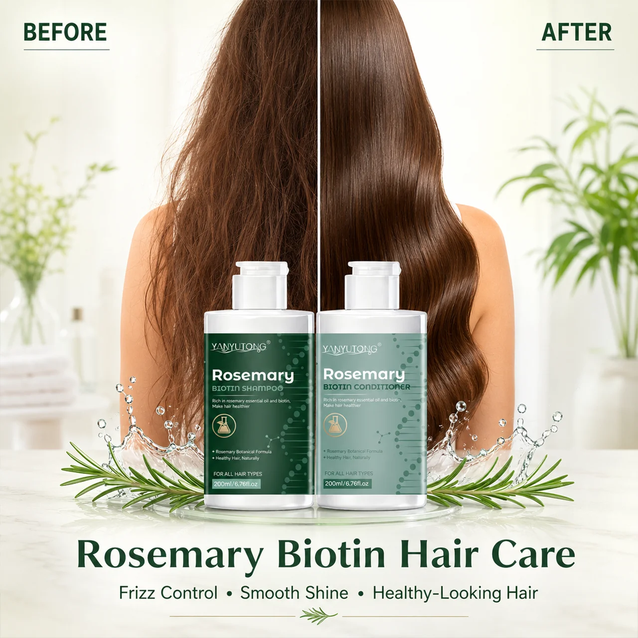 Rosemary shampoo and conditioner set – gentle cleansing, deep moisturizing, and softening effects. 4