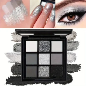 A 9-color smoky eyeshadow palette, long-lasting, waterproof, and easy to apply, perfect for creating a smoky punk makeup look. 1