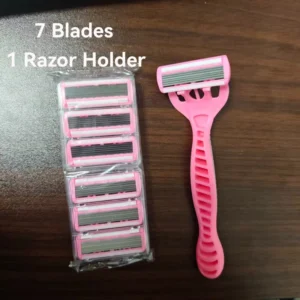 1 Handle + 7 Blades/ Men Women Manual Safety razor 6-Layer Stainless Steel Hair Removal Shaving Replaceable Shaver Head 1