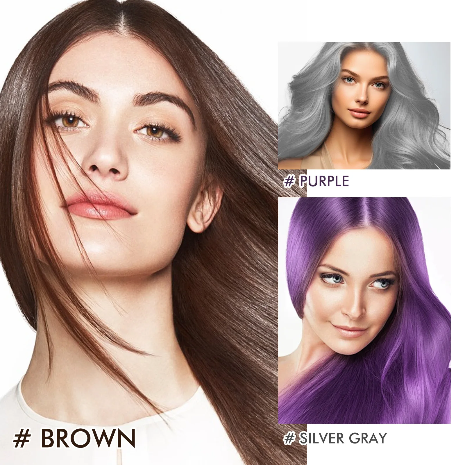 3 In 1 Hair Coloring Shampoo Natural Nourish Black Purple Hair Dye For Men Women Non Irritating Repair Fashion Hair Styling Tool 5