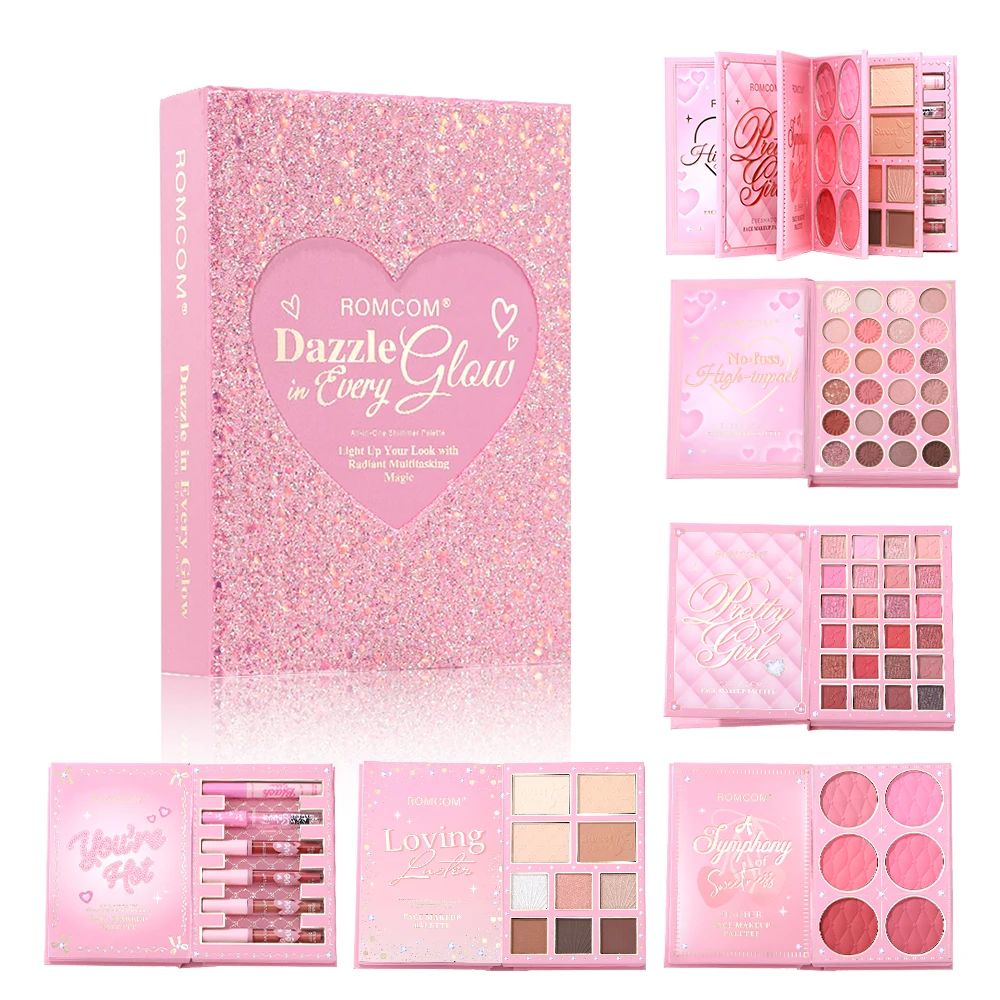 All-in-One 5-Page Makeup Magic Book: Full Kit with Multi-Shade Eyeshadow, Blush, Highlighter, Contour & Glossy Lip Gloss 6