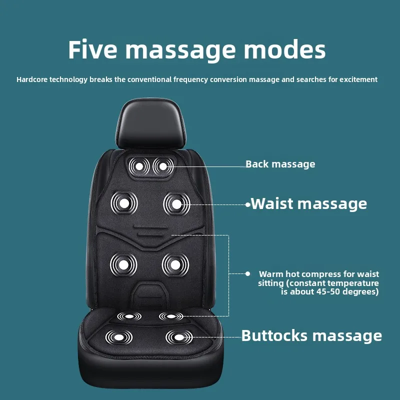 Vehicle-mounted Heat Massage Seat Cushion Back Massager for Chair Massager Pads for Full Body Massage, Deep Tissue Vibration Pad 2