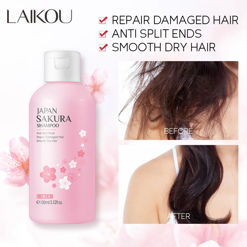 LAIKOU Japan Sakura Shampoo/Conditioner Repair Damaged Hair Moisturizing Nourishing Oil Control Hair Cleansing Care 4