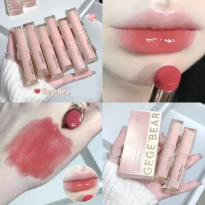 Silky Glossy Lipstick Gege Bear Pump Lips Moisture Water Bomb Comfortable Ultra Sheen Non-Stick Cup Lip Balm 1