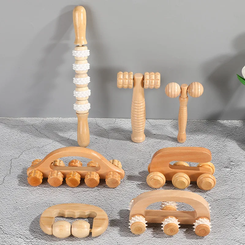 1 Pcs Wooden Massage Roller Tool, Manual Wooden Massager, Wood Back Massage Roller for Neck Leg Back Deep Tissue Muscle Massager 3