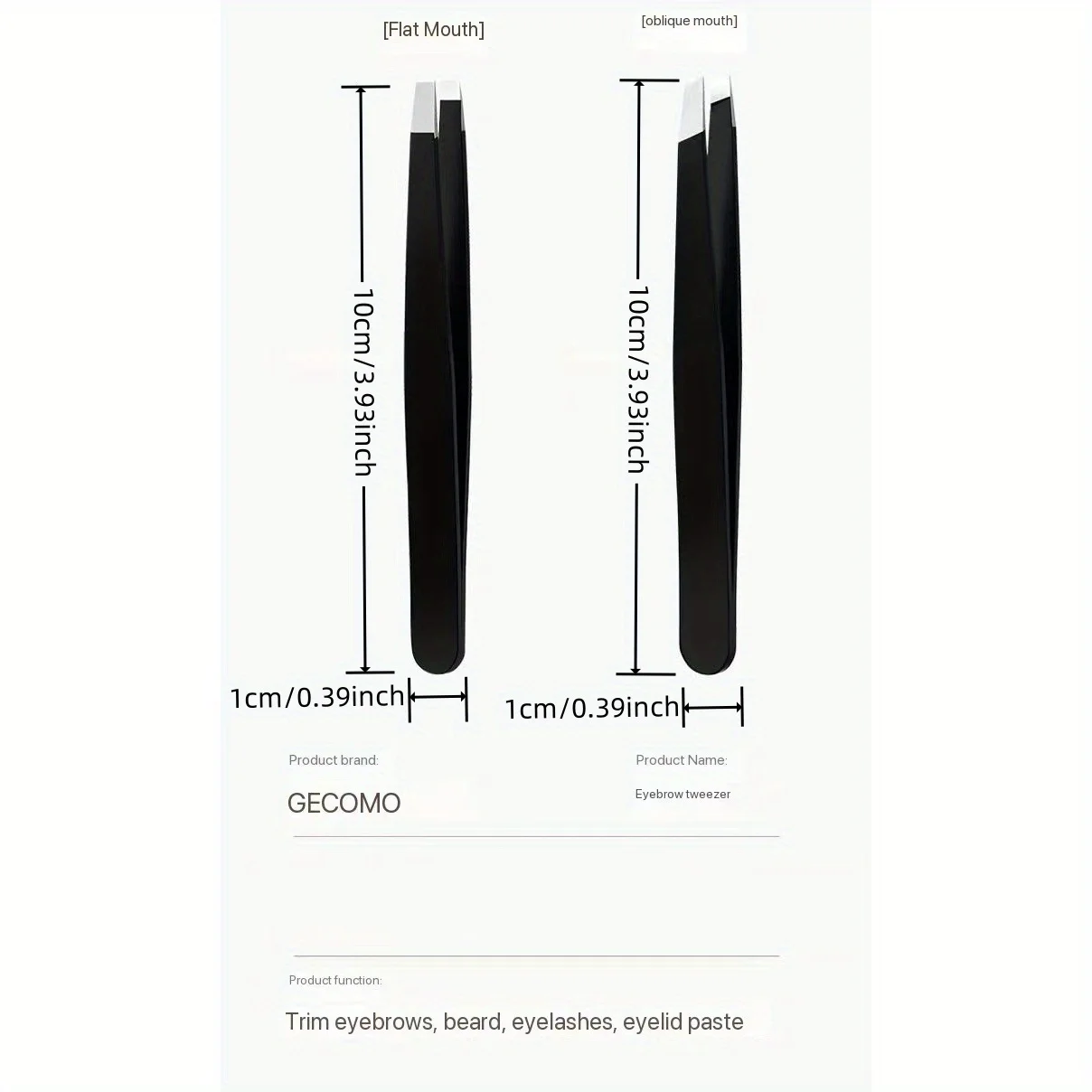 Stainless Steel Black Eyebrow Tweezers, Angled And Flat-Tipped Design For Precise Eyebrow Shaping, Ingrown Hair Removal, And Oth 4