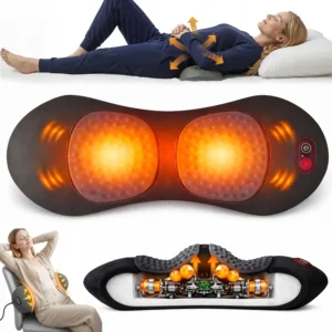 3-in-1 Electric Back Massager Pillow, Ergonomic Wedge Cushion with Adjustable Lumbar Support, Gentle Heat Spine Massage Pad for Bed, Chair & Desk Use 1