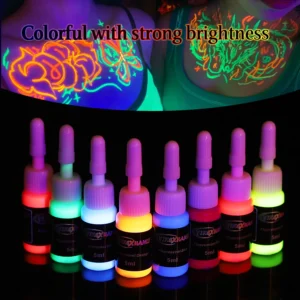 Fluorescent Tattoo Ink Kit 8 Color Fluorescent Tattoo Ink Kit Safe Non-toxic Fluorescent Ink Stylish Body Art Ink Kit That Glows 1