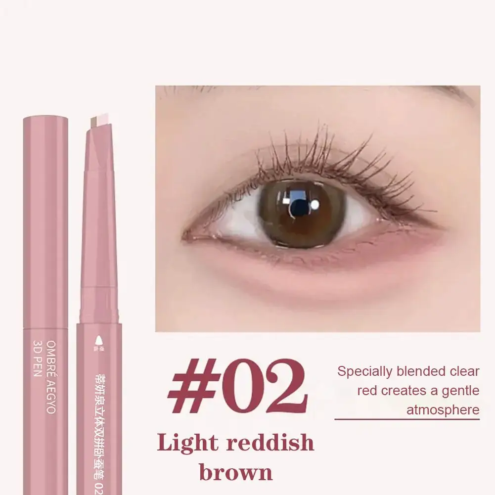 2 In 1 Double Ended Lying Silkworm Pen Two-tone Natural Under Eye Highlighter & Shadow Stick For Korean Makeup 5