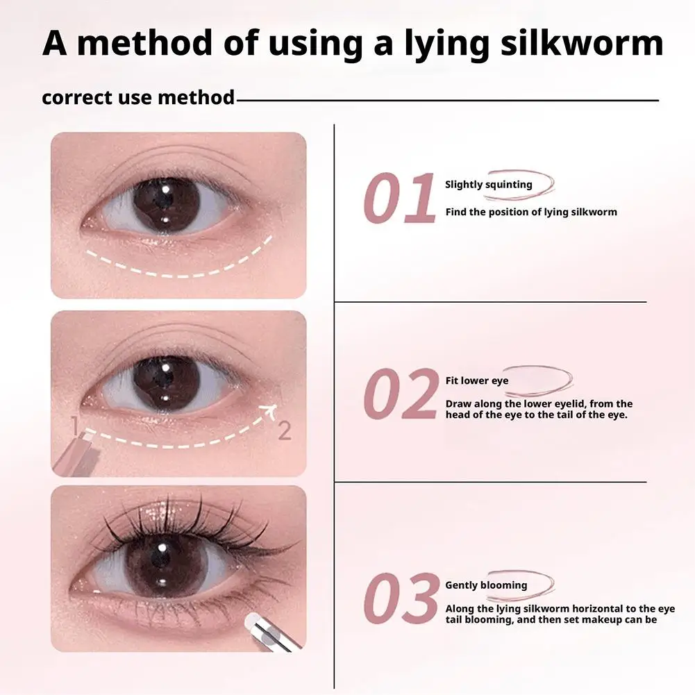 2 In 1 Double Ended Lying Silkworm Pen Two-tone Natural Under Eye Highlighter & Shadow Stick For Korean Makeup 6