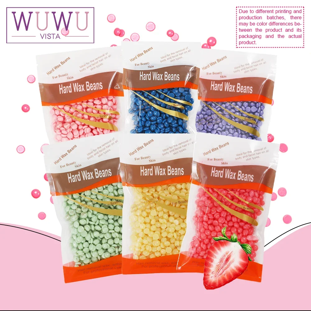 WUWUVISTA 100g/3.52oz Hot Wax Hair Removal Depilatory Waxing Wax Beans for Wax Heater Painless for all Hairs Removal Beans 4