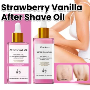 Strawberry Vanilla After Shave Oil Women For Smooth Skin Soft Serve After Shave Oil Shave Oil Prevent Ingrown Hairs & Dryness 1
