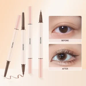 GECOMO 3D star eye double head silkworm pen, keep makeup lasting, waterproof and not easy to stain, brighten 1