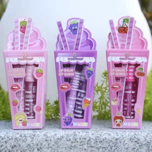 Cute Ice Cream Shiny Lip Gloss Lip Balm Set Girls Woman Waterproof Longlasting Natural Moisturizing Lips Makeup 1