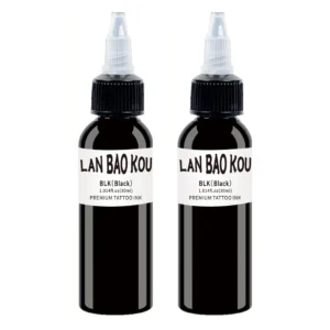2pcs 30ml black Tattoo Ink Pigment with  BodyArt Tattoo Kits Professional Beauty Paints Makeup Tattoo Supplies Semi-permanent 1