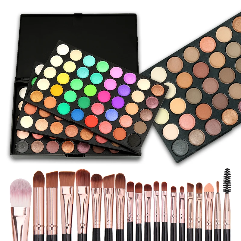 120 Colors Matte Shimmer Eyeshadow Palette Natural Waterproof Lasting Eye Shadow Makeup Set with 20 makeup brushes Cosmetics Kit 2