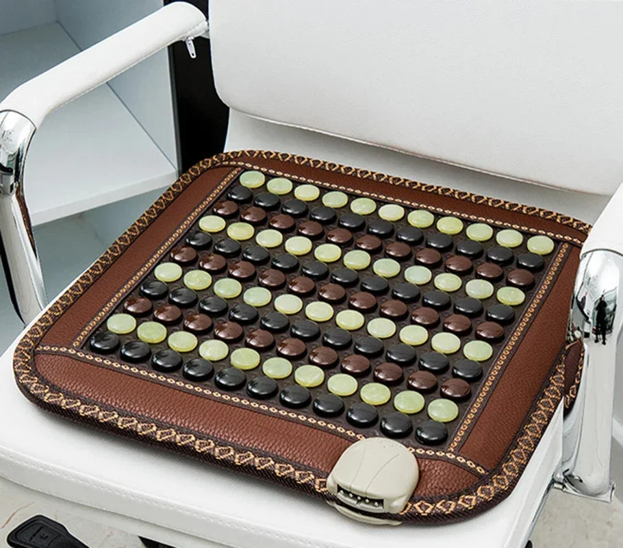 Natural Tourmaline Heating Cushion Jade Square Massage Pad Office And Home Seat Cushion For Relaxing Mood Adjustable Temperature 4