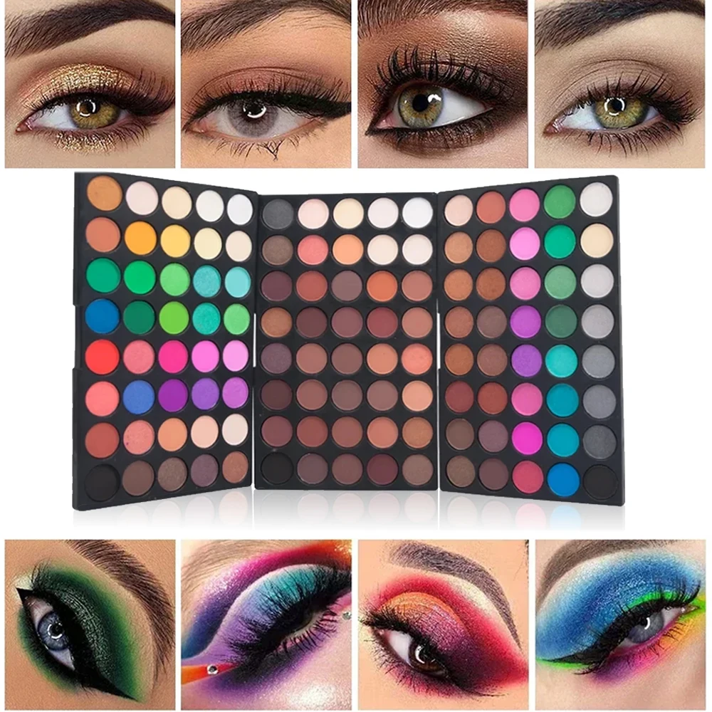 120 Colors Matte Shimmer Eyeshadow Palette Natural Waterproof Lasting Eye Shadow Makeup Set with 20 makeup brushes Cosmetics Kit 3