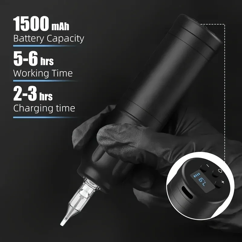 Wireless Tattoo Machine 1500mah Battery 6 Hours Battery Life Tattoo Pen Tattoo Machine Permanent Makeup Machines Tattoo Supplies 5