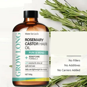 Rosemary Castor Hair Oil - Scalp Care & Split End Repair, Coconut Olive Oil Lightweight Blend, Winter Therapy 1
