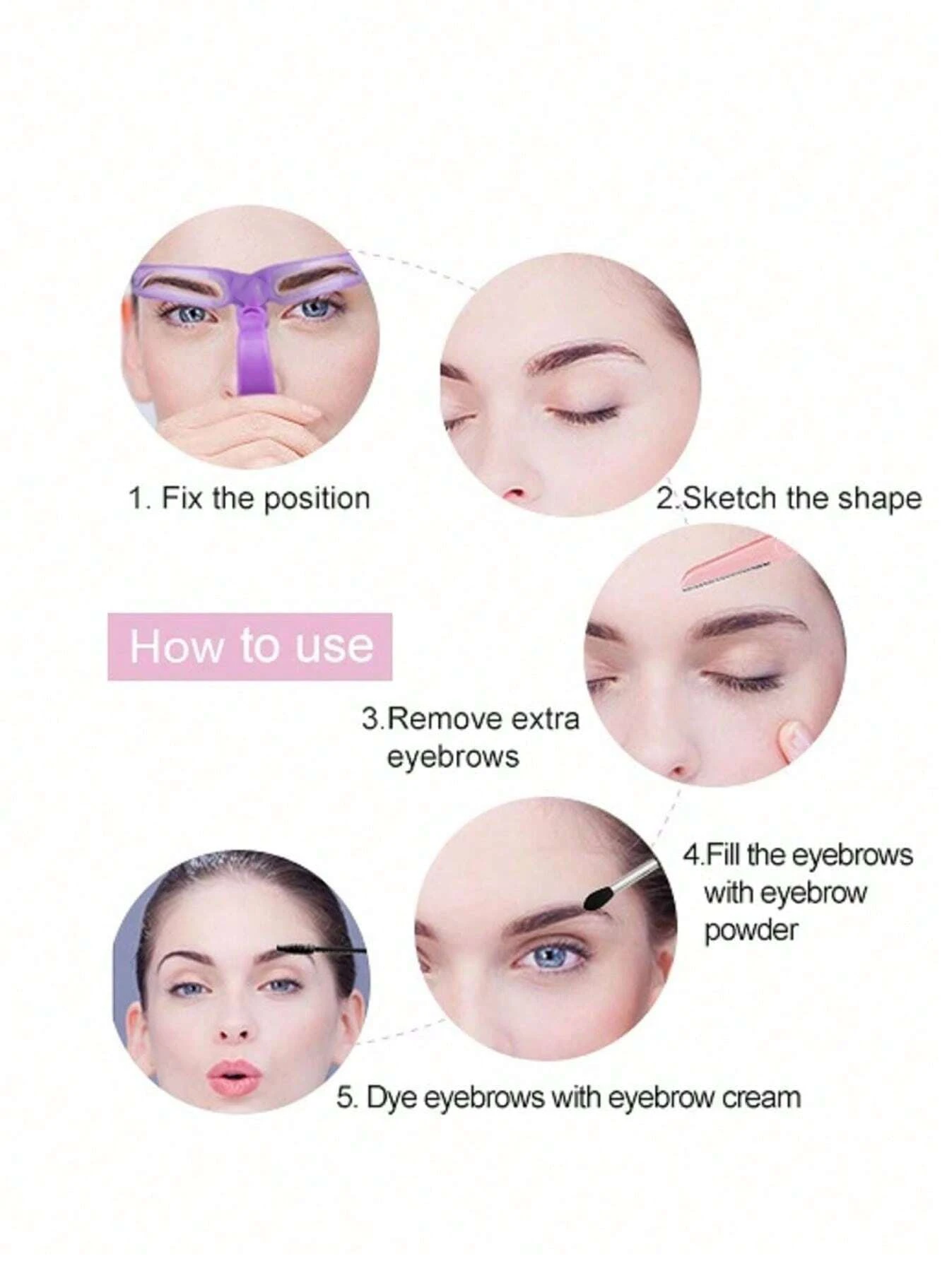 8Pcs Reusable Eyebrow Stencils,Eyebrow Shaping Kit,Eyebrow Makeup Template,Eyebrow Shaper-8 Styles For Different Eyebrow Shapes 5