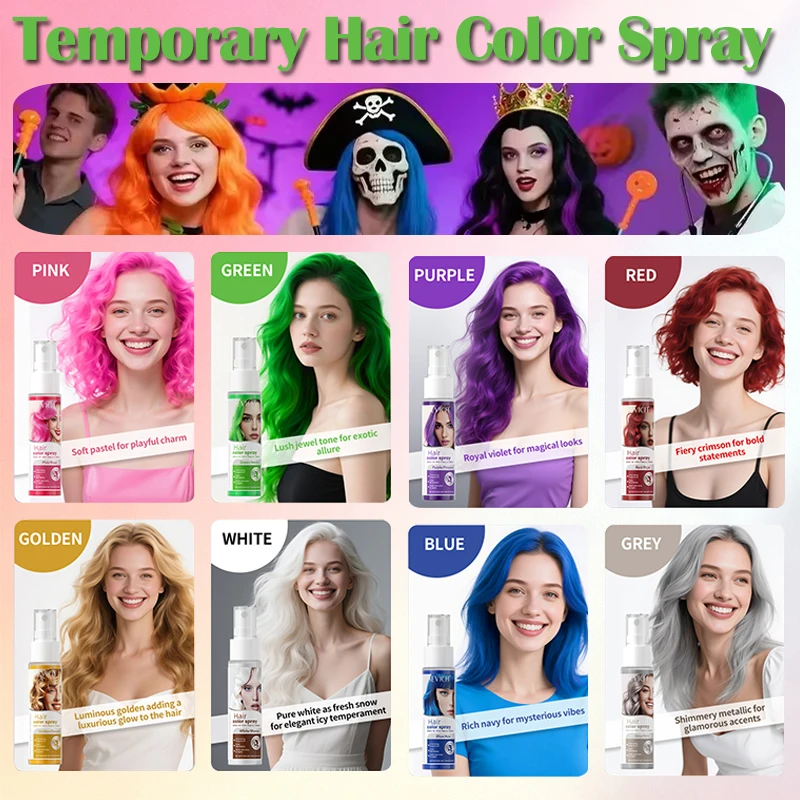 Temporary Hair Color Spray One-Time Hair Dyeing Instant Hair Salon Multi Color Hair Dye Makeup Chalk Washable DIY Party Styling 3