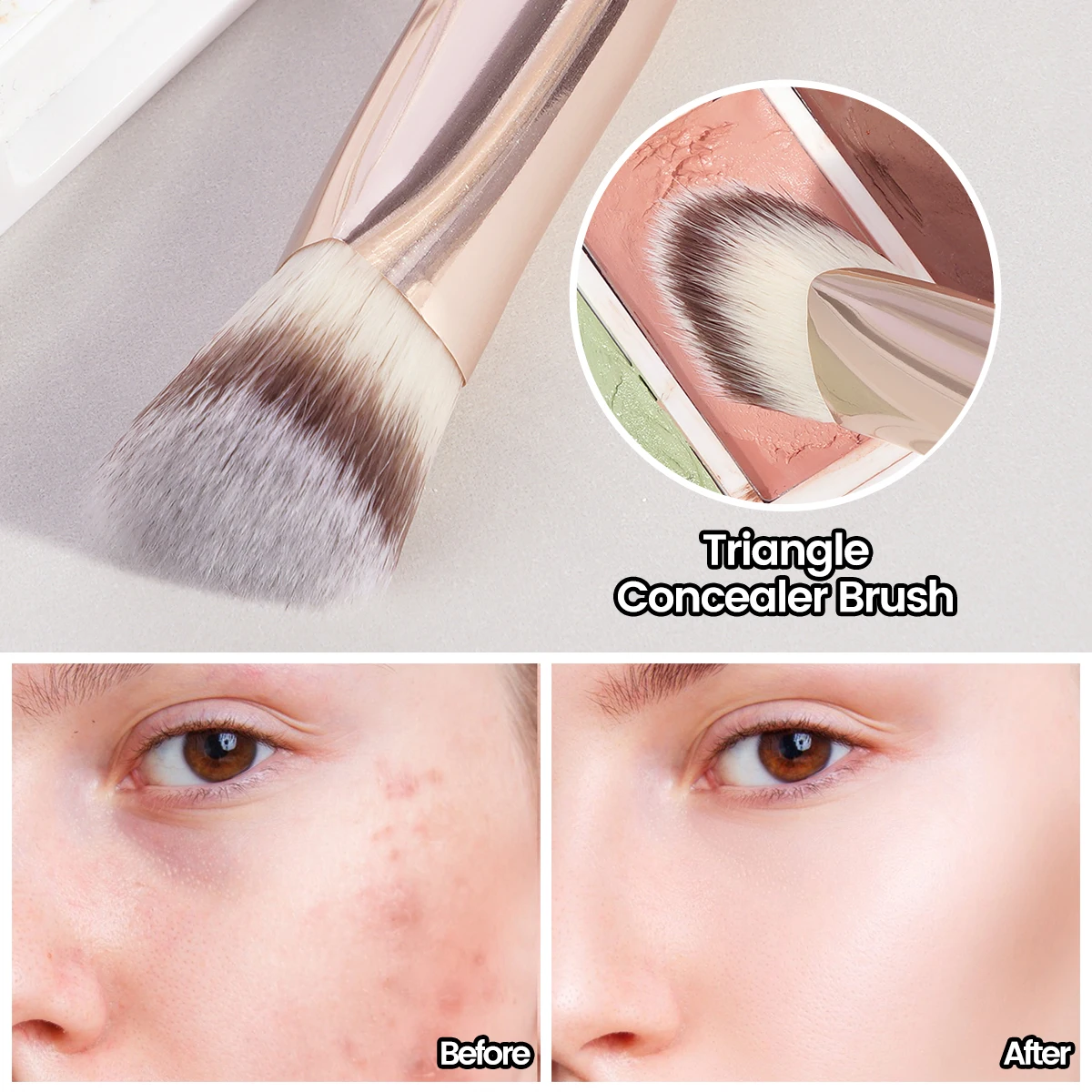 MAANGE Under Eye Concealer Makeup Brush Triangle Foundation Brush for Liquid Cream Blending Concealing Cosmetic Makeup Tools 5