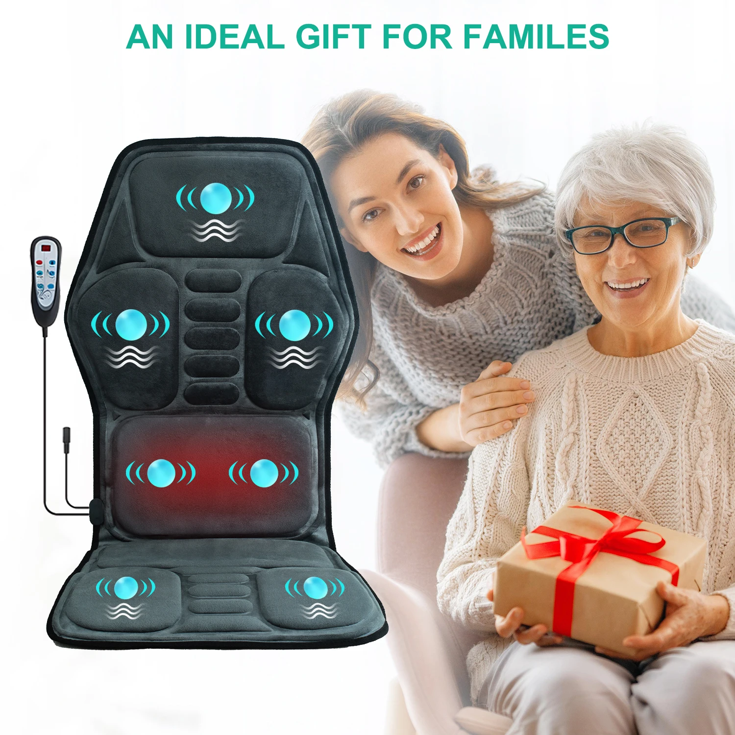 Vibration Back Massager Seat Cushion with Heat,Massage Chair Pad,Chair Massager for Pain Relief at Office/Home,Gifts for Parents 6